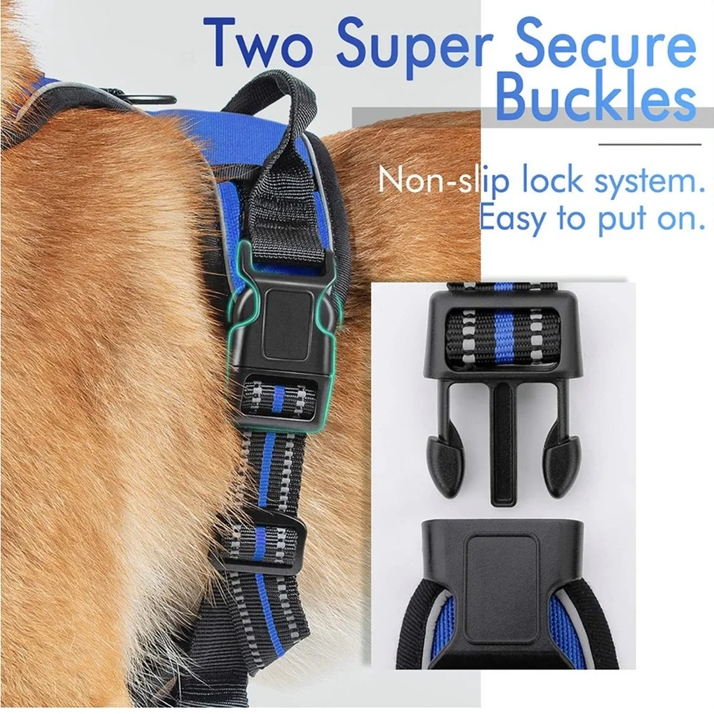 rabbitgoo Dog Harness, No-Pull Pet Harness with 2 Leash Clips, Adjustable    New